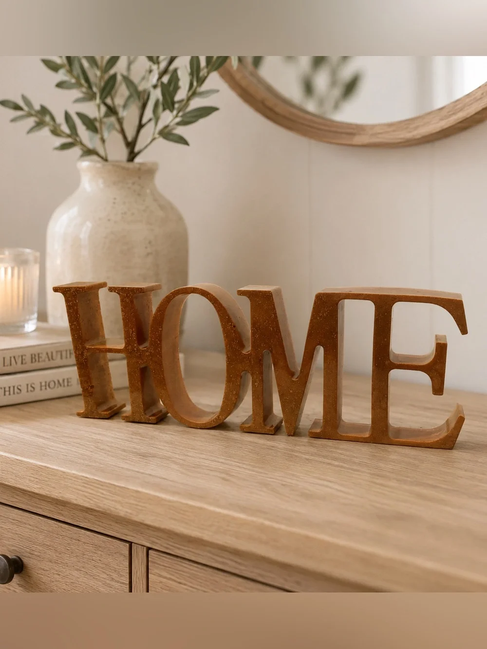 HOME Metal Tabletop Sign - Brown Rustic Accent